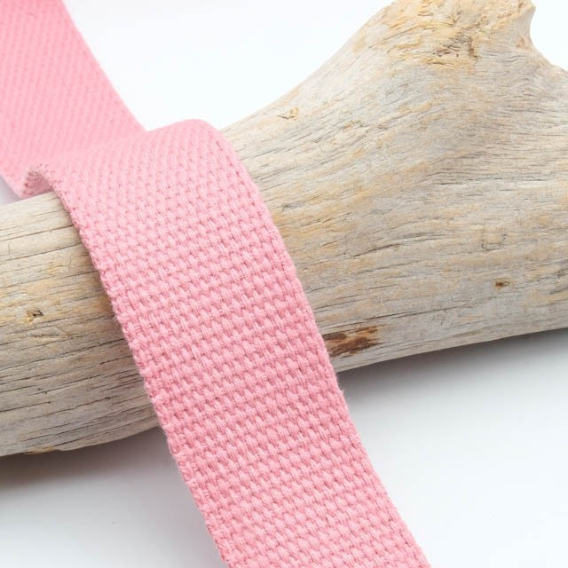 25mm Cotton Webbing in Candy Pink - Maison Klem